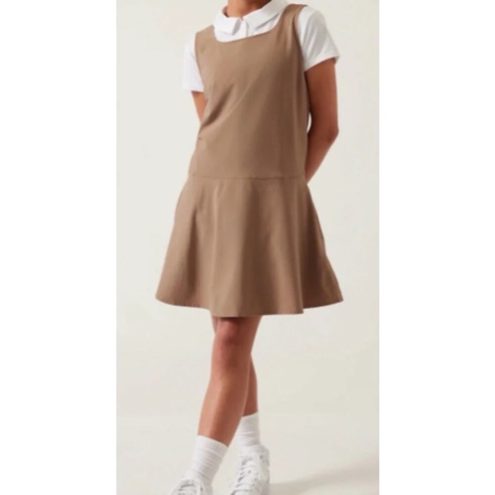 Athleta Girl School Day Dress Uniform Tan Khaki Beige Size XL 14 NWT